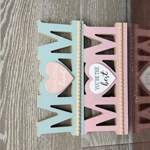 Mom pink white you are loved your the best pressed wood shelf sitters